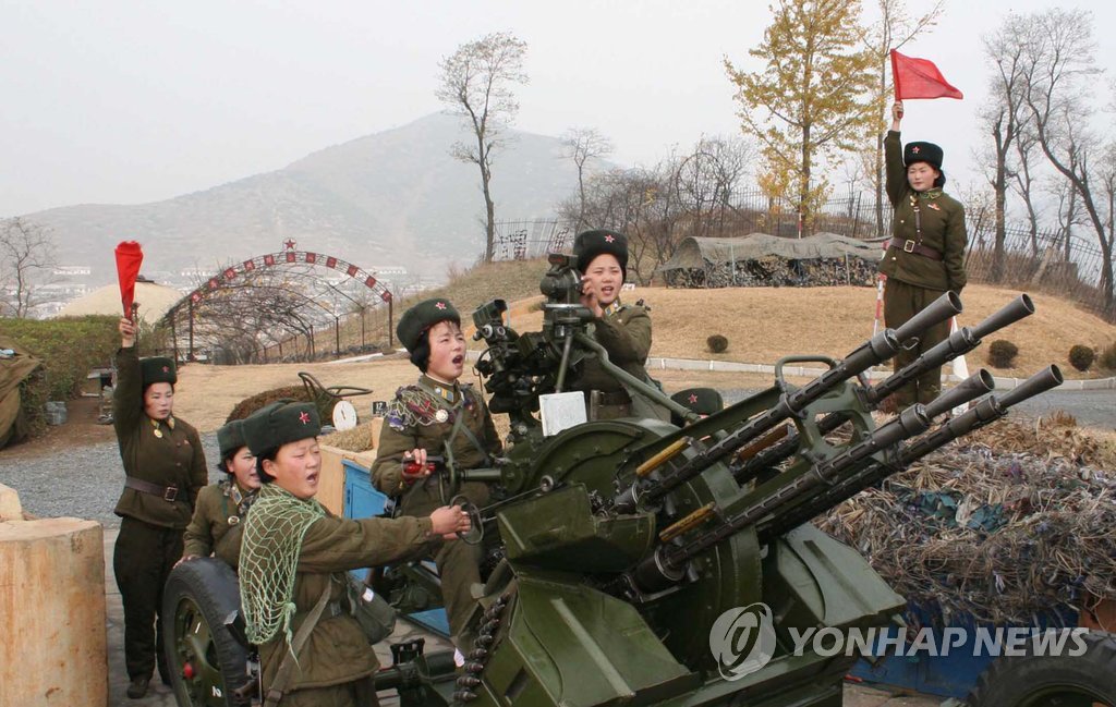 북한이 발사한 고사포로 추정되는 무기