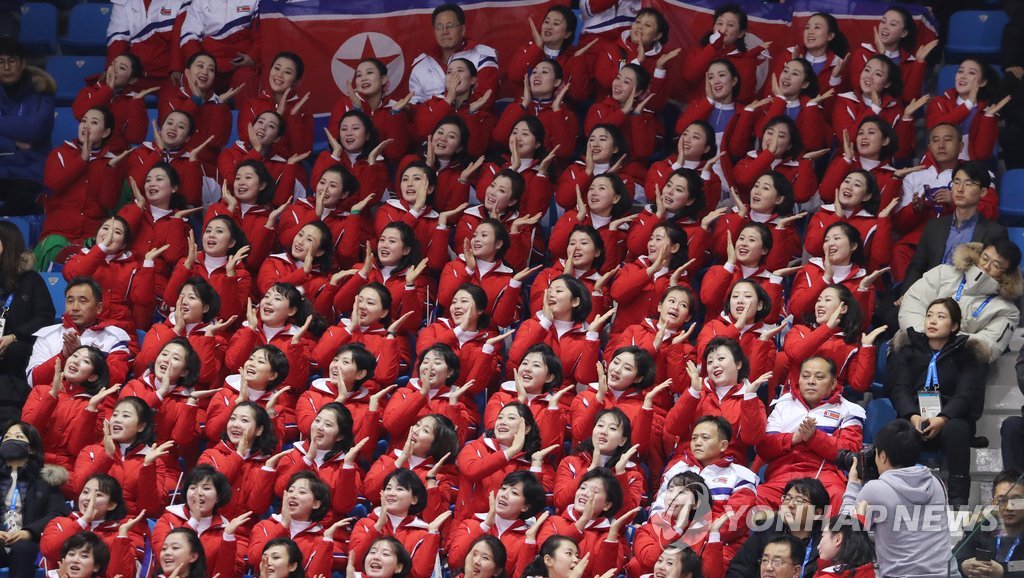 北朝鮮選手を応援