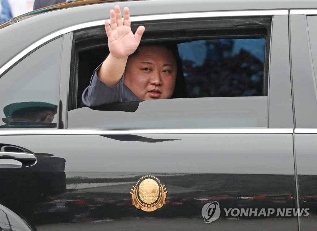 金正恩委員長＝２６日、ランソン（聯合ニュース）