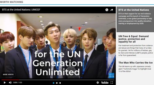 BTS à l'ONU