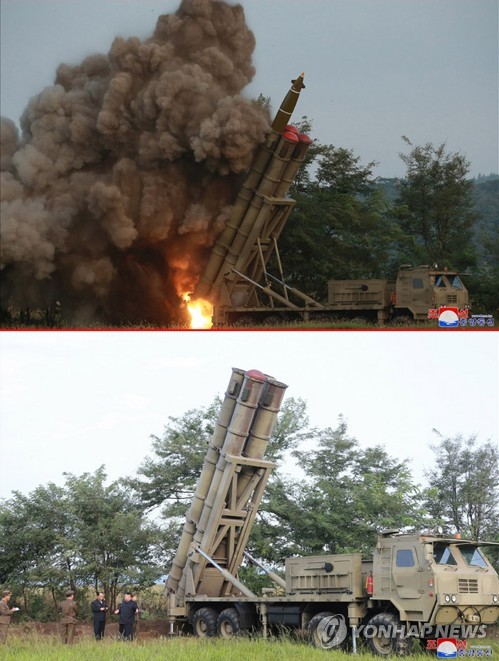 지난달 10일 이뤄진 북한의 '초대형 방사포' 시험발사