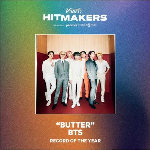 (LEAD) La chanson «Butter» de BTS choisie comme Disque de l'année par le magazine Variety