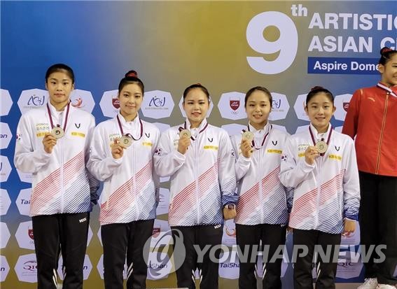 한국 여자 기계체조, 아시아선수권 단체전 은메달