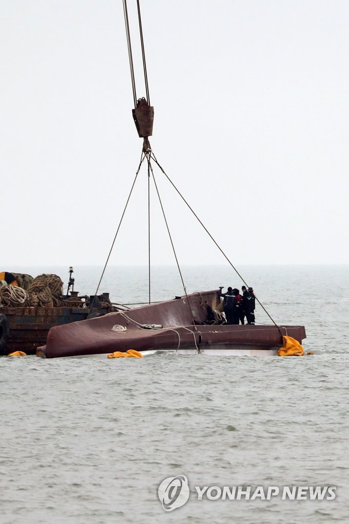 Salvage of capsized fishing boat