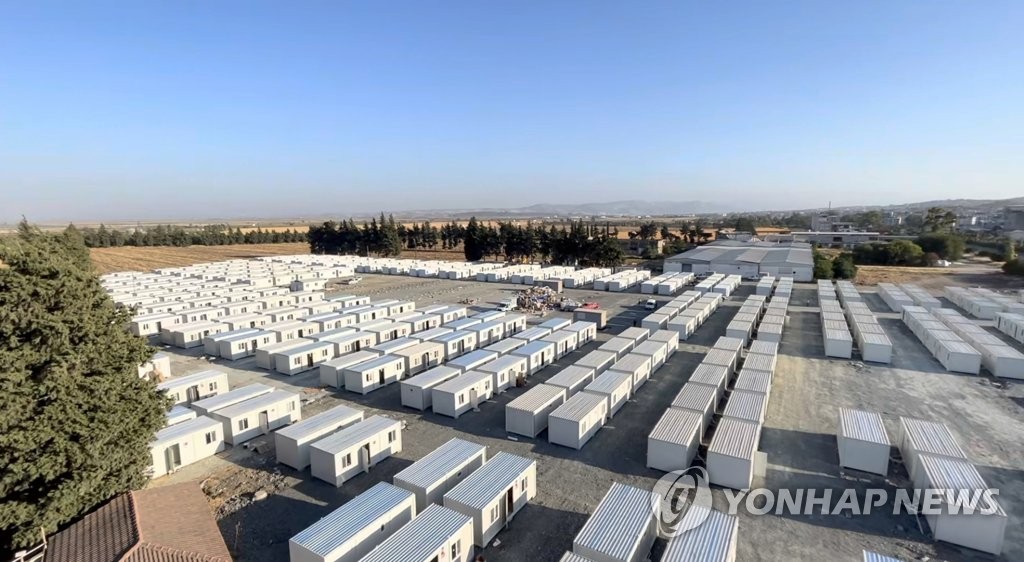 This file photo shows a South Korea-assisted temporary settlement for earthquake victims in the southern province of Hatay, Turkey, dedicated on Aug. 10, 2023. The Korea International Cooperation Agency provided the photo. (PHOTO NOT FOR SALE) (Yonhap)