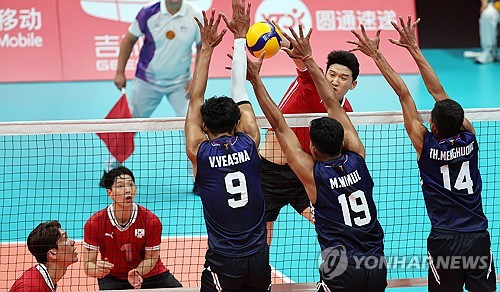 El equipo surcoreano de voleibol en los JJ. AA.