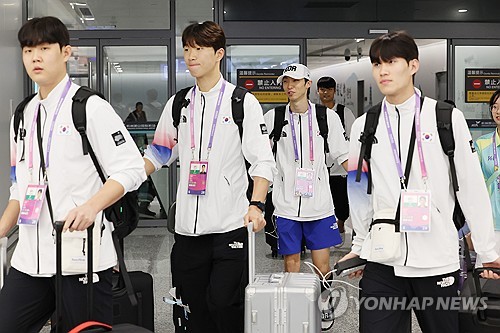 Los taekwondistas surcoreanos llegan a Hangzhou