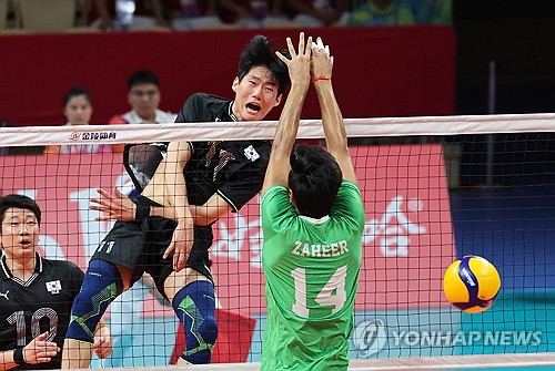 (Asiad) S. Korea knocked out of medal contention in men's volleyball