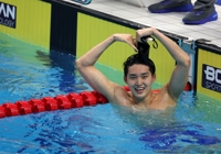 (Asiad) Swimmer Kim Woo-min captures 3rd gold in Hangzhou