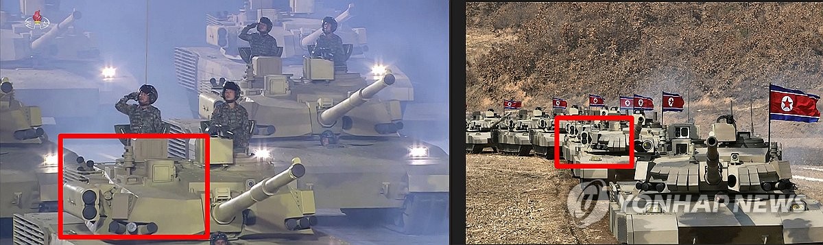 북한, 반응장갑 추가된 신형탱크 훈련장면 공개