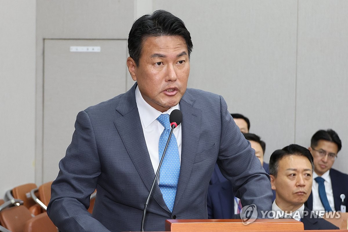 El asesor adjunto principal de seguridad nacional, Kim Tae-hyo, habla durante una sesión parlamentaria en la Asamblea Nacional en Seúl el 27 de agosto de 2024. (Yonhap) 