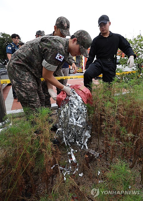 N. Korean garbage balloon at gov't complex